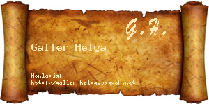 Galler Helga névjegykártya